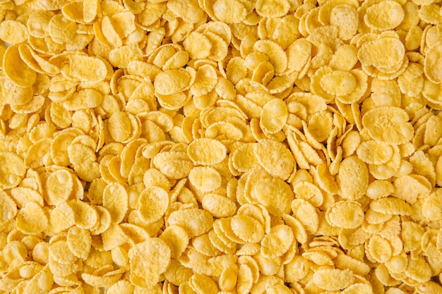 Corn Flakes Hintergrund und Textur. Ansicht von oben.