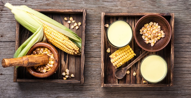 Corn Milch im Glas