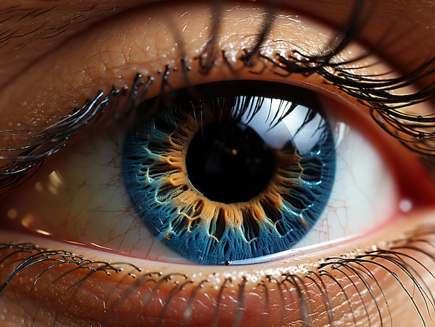 Cornea del ojo humano macro de primer plano IA generativa