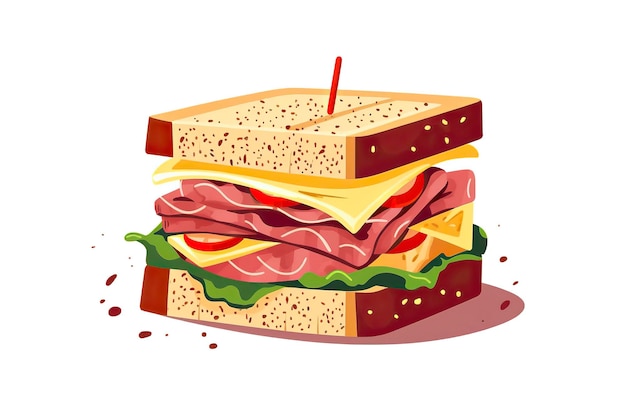 Foto corned-beef-sandwich-illustration lebensmittelillustration generative ki