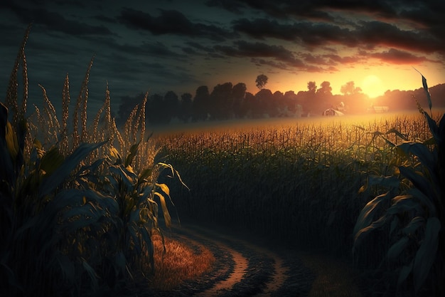 Cornfield am Abend