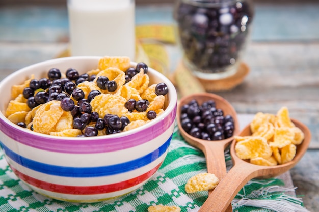 Cornflake mit Heidelbeere