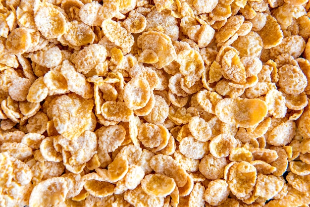 Cornflakes Textur Hintergrund, Ansicht von oben.