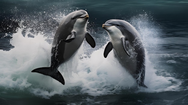 Cornish-Delfine, gefilmt von einer Kamera