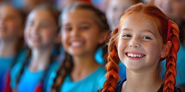 Foto coro de meninas diversas se une em determinação inabalável contra o racismo conceito empoderamento diversidade unidade resiliência anti-racismo