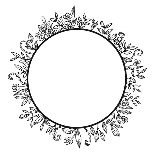 Coroa botânica moldura png ilustração vintage fundo transparente