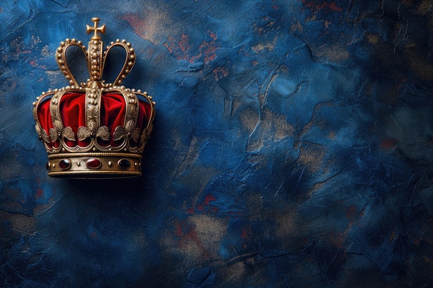Coroa britânica gloriosa em fundo ornamentado Área de cópia extensa