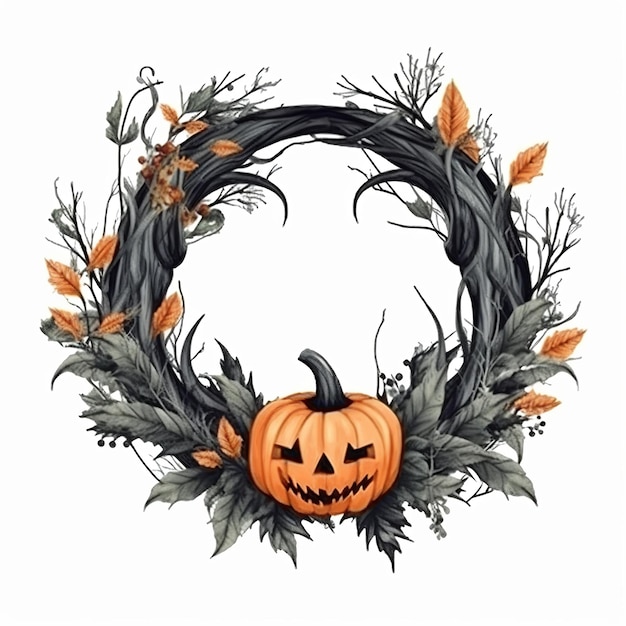 Coroa de Halloween Frame de Halloween Generativo ai