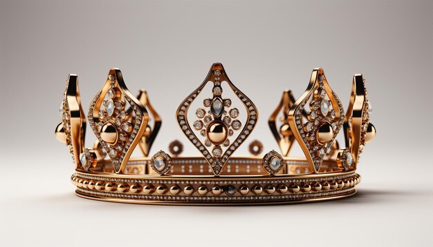 Coroa de ouro realista com diamantes Coroação de cabeça para rei e rainha Real nobre dourado