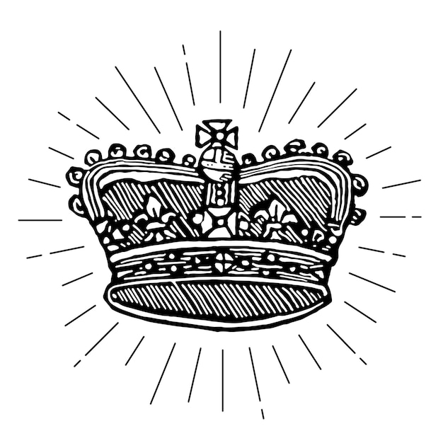 Coroa real adesivo png acessório vintage ilustração fundo transparente