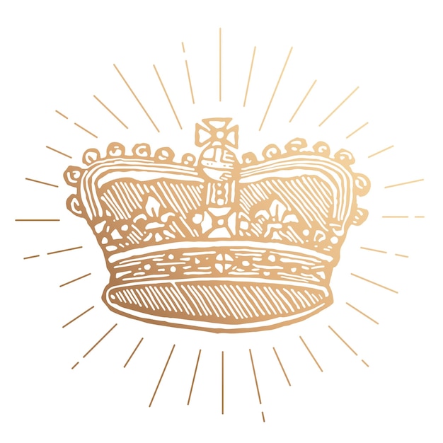 Coroa real adesivo png estética ilustração dourada fundo transparente