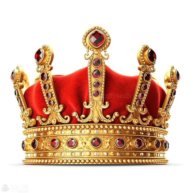 Coroa real dourada isolada no fundo branco Generative ai