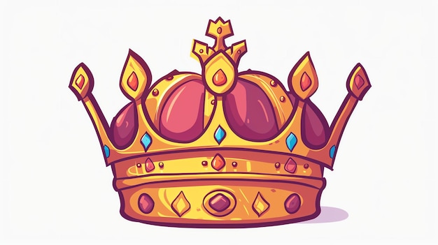 Foto una corona dorada con joyas rojas, azules y verdes la corona está decorada con diamantes y tiene una cruz en la parte superior