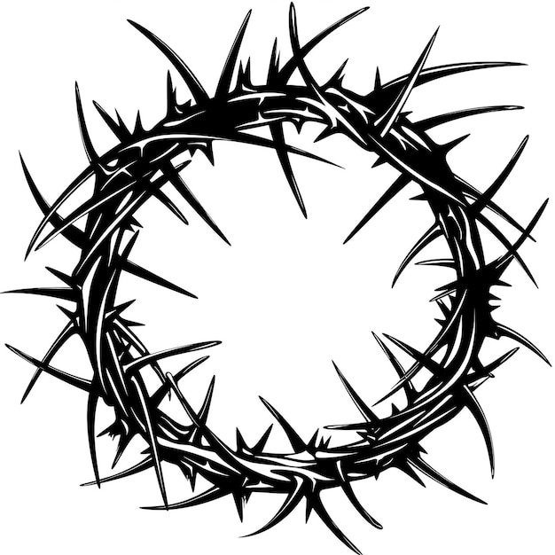 Corona de espinas en estilo vintage La señal del tormento de Cristo La corona de Jesús Ilustración vectorial Imagen de stock