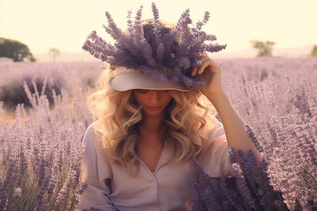 Foto corona de la flor de lavanda