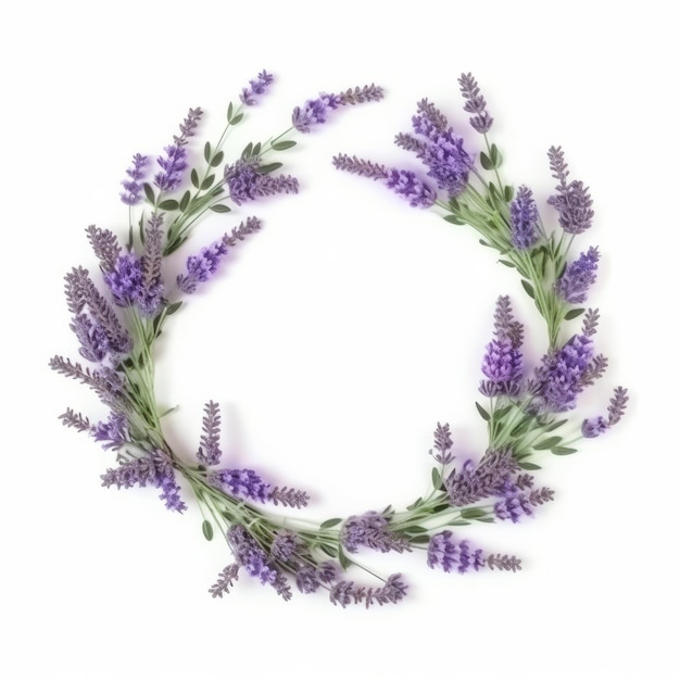 Corona de flores de lavanda Ilustración AI GenerativexA