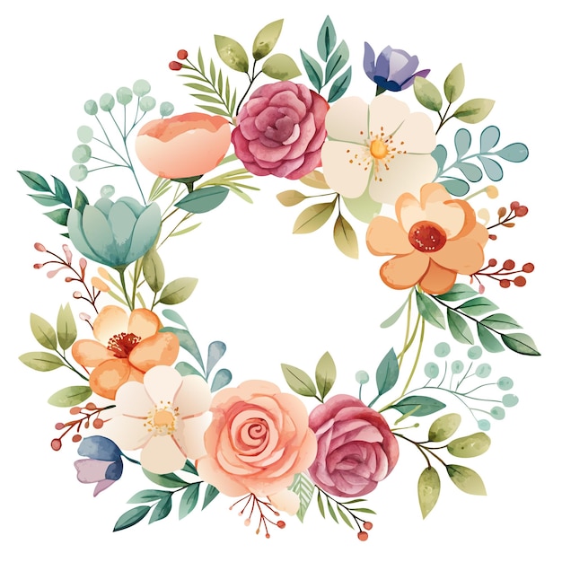una corona de flores con la palabra " primavera " en ella