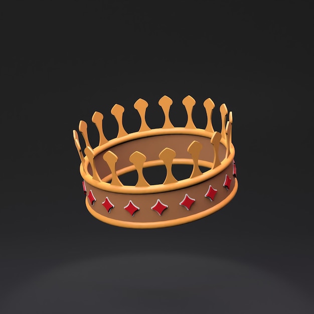 Corona en una ilustración de renderizado 3d de fondo negro