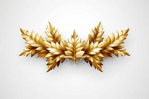 Corona de laurel dorada Ilustración vectorial aislada sobre un fondo blanco