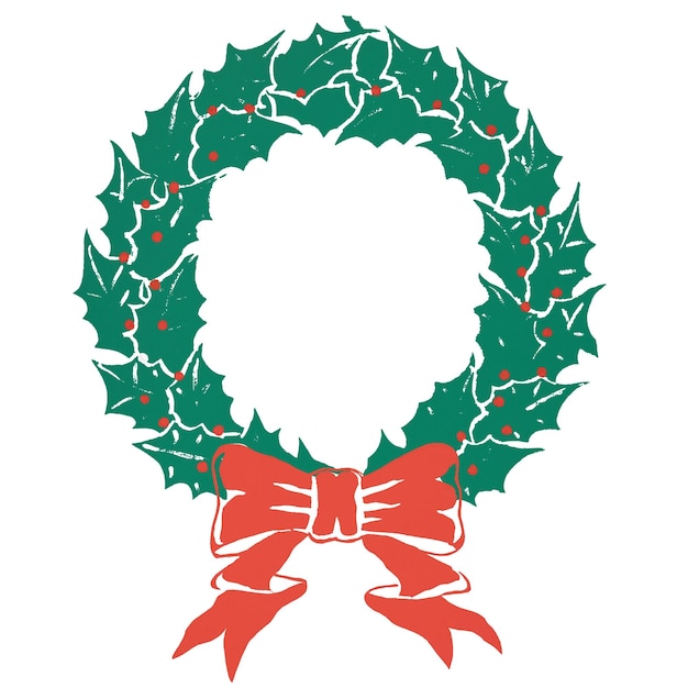 Corona de Navidad con cinta roja png