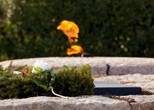 Corona de Navidad por el memorial de JFK