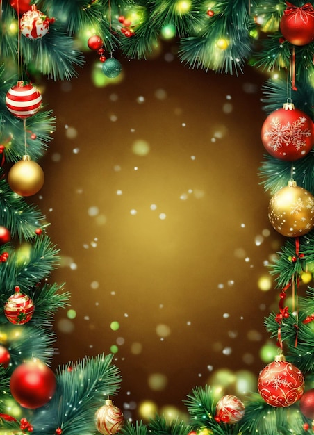 Foto corona de navidad renos copos de nieve arte de línea en fondo verde ilustración de diseño