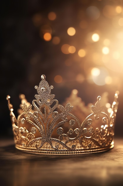 Foto una corona de oro con la palabra reina.