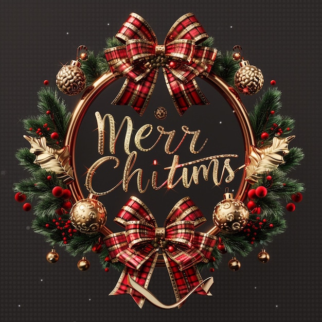 una corona que dice Feliz Navidad en ella