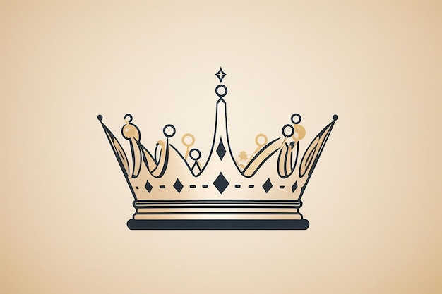 la corona del rey y el fondo de crema