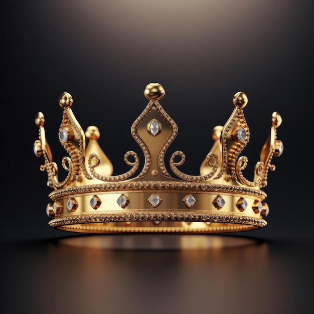 La corona del rey de oro de metal en un blanco