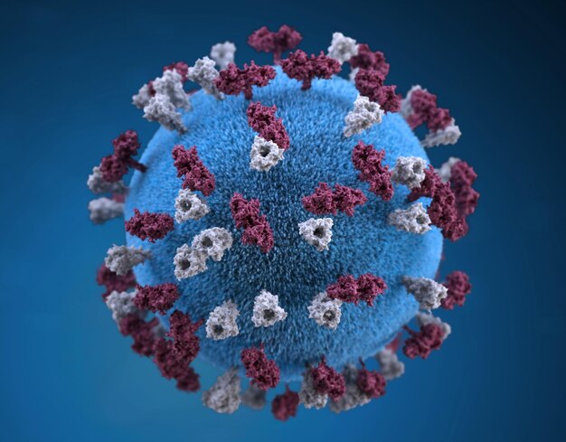 CORONA-VIRUS BLAUER Hintergrund