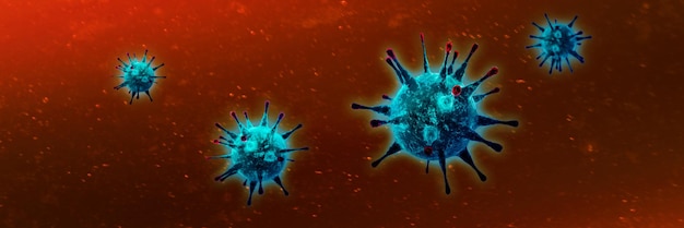 Corona-Virus-Hintergrund-Pandemie-Risikokonzept 3D-Darstellung