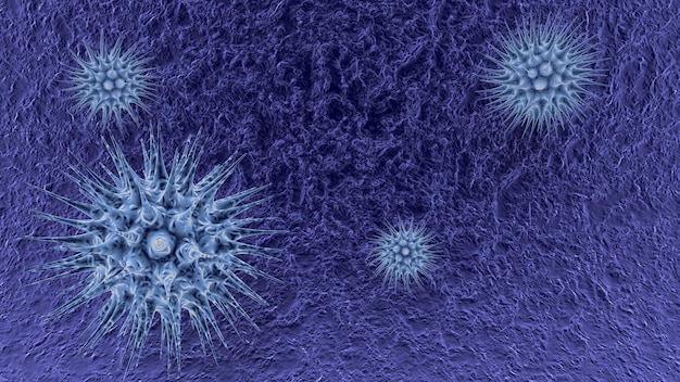 Corona-Virus Viren unter dem Mikroskop nCoV Atemwegsvirus SARS MERS COVID 19