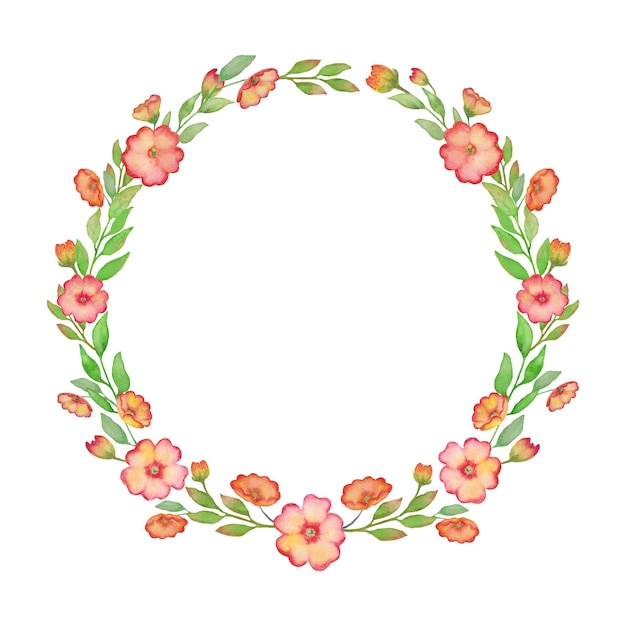 Coronas florais aquareladas Ilustração desenhada à mão isolada em fundo branco Vector EPS