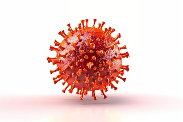 Coronavirus aislado Fondo blanco IA generativa