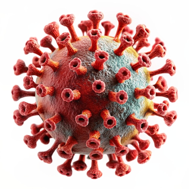 Coronavirus auf weißem Hintergrund Coronaviruszellen oder Bakterienmoleküle