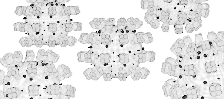 Foto coronavirus covid 19.3d ilustración de virus y bacterias infecciosos en estilo de marco de alambre