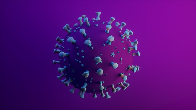 Coronavirus Covid-19-Rendering auf Lila