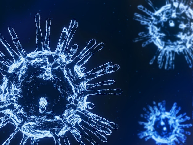 Coronavirus COVID-19 unter dem Mikroskophintergrund