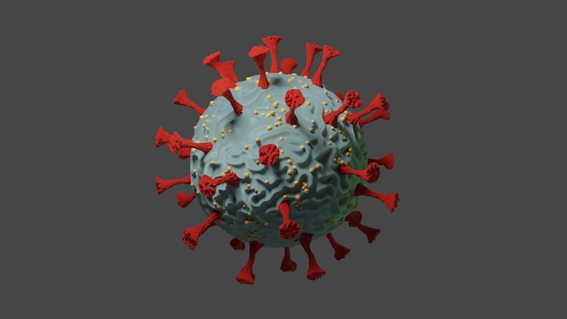 Coronavirus d rendern ncov sarscov isoliert auf dunklem Hintergrund