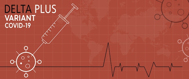 Coronavirus delta mais fundo variante. fundo vermelho.