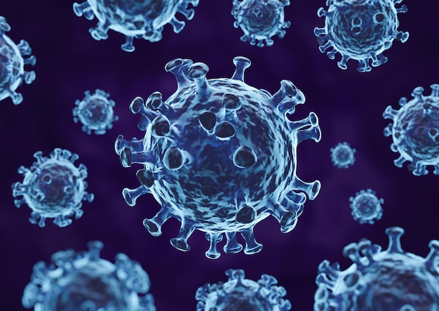 Coronavirus-Hintergrund, 3D-Rendering-Illustration