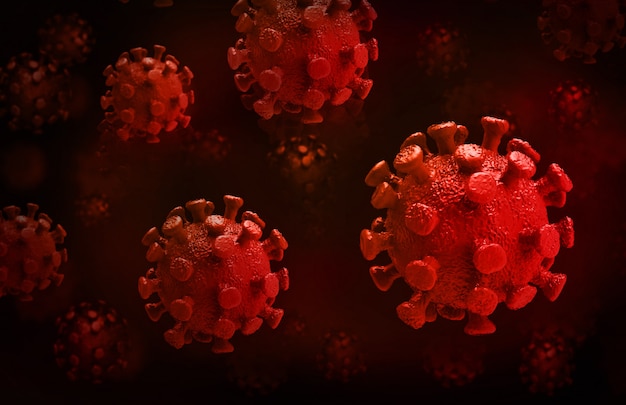 Coronavirus-Krankheit COVID-19-Infektion 3D medizinische Illustration.