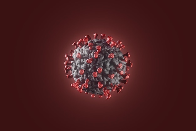 Coronavirus Microscopio virus primer plano renderizado 3d