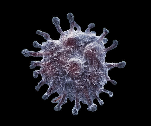 Foto coronavirus mikroskop virus nahaufnahme.