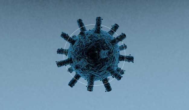 Coronavirus-Symbol im 3D-Rendering-Hintergrund