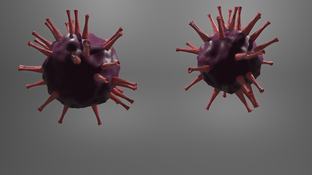 Coronavirus-Virus im Blutgefäß.3D-Ansicht eines infektiösen Virus.Concept COVID-19.