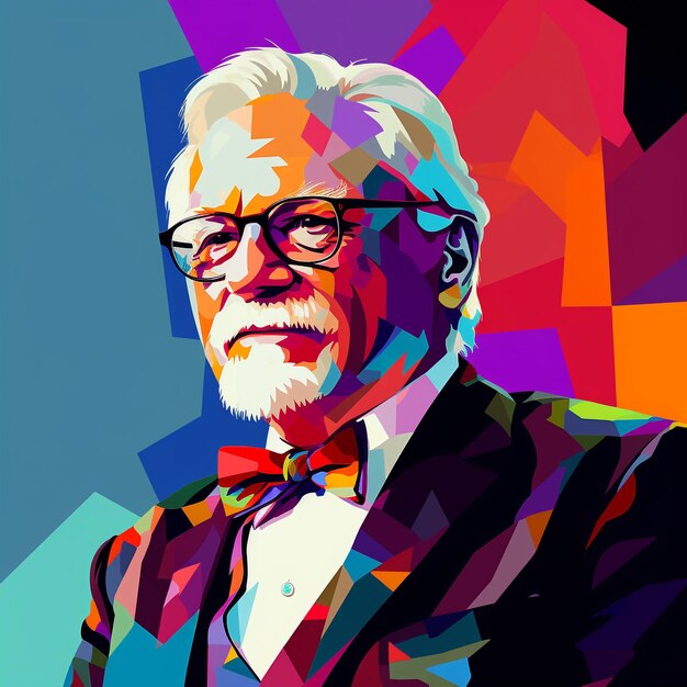 Coronel Harland Sanders no estilo Wpap Generative Ai