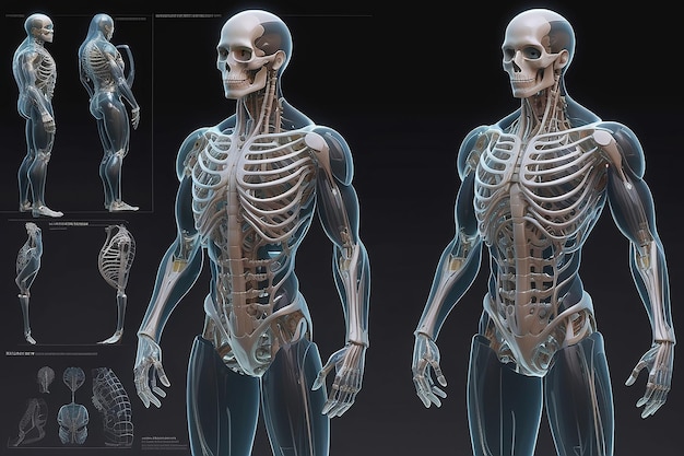 Foto corpo humano transparente em 3d