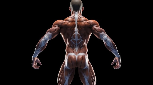 Foto corpo muscular de costas hd 8k papel de parede banco de imagem fotográfica
